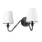 Z-Lite Gianna Wall Sconce, 2-Light, 20 In.W x 8.5 In.L x 9.75 In.H, Matte Black/White 7509-2S-MB - alternate 7